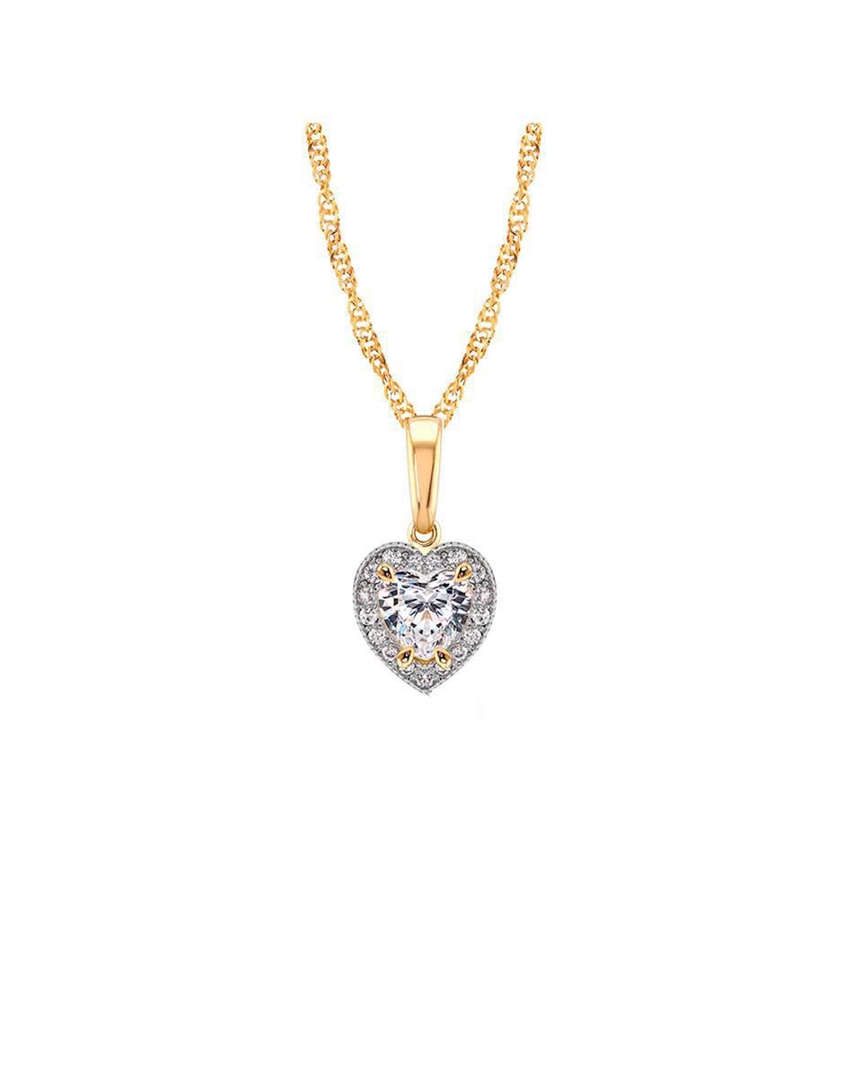 Collar con dije de corazón de oro 10 K 4