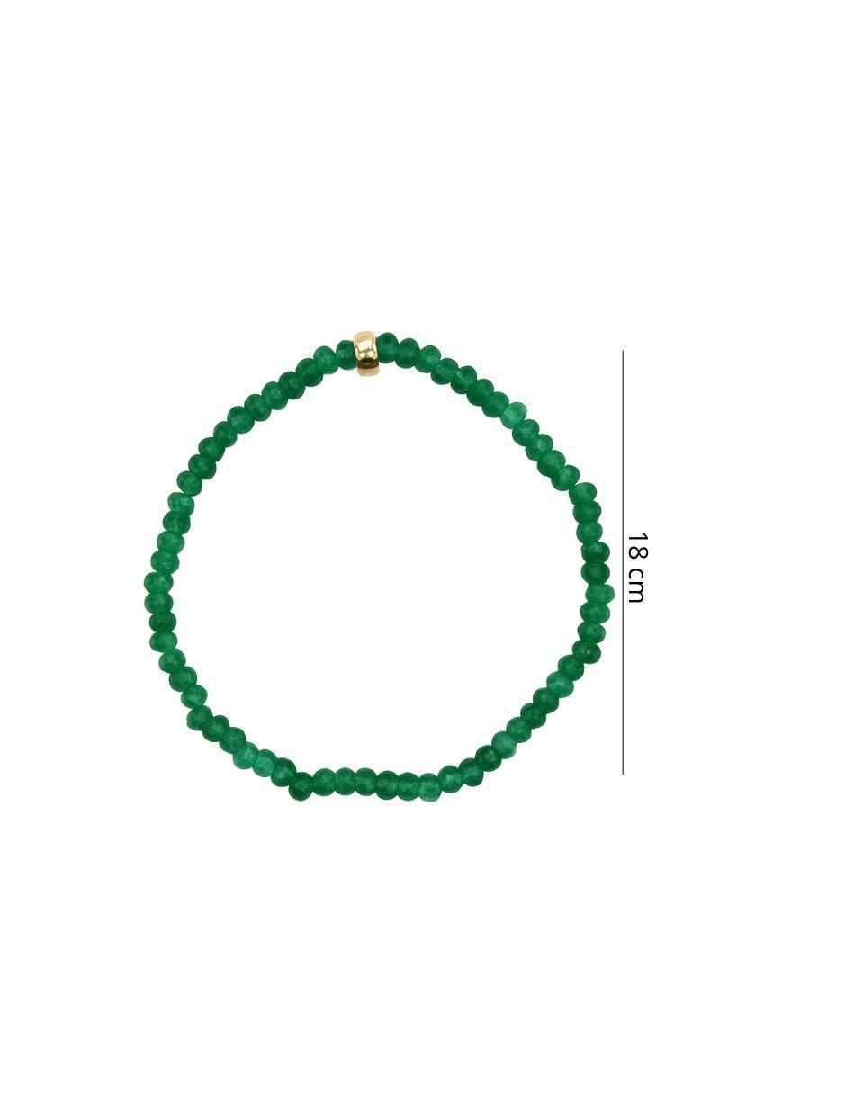 Pulsera con ágata verde natural 10 K con acabado brillante 2