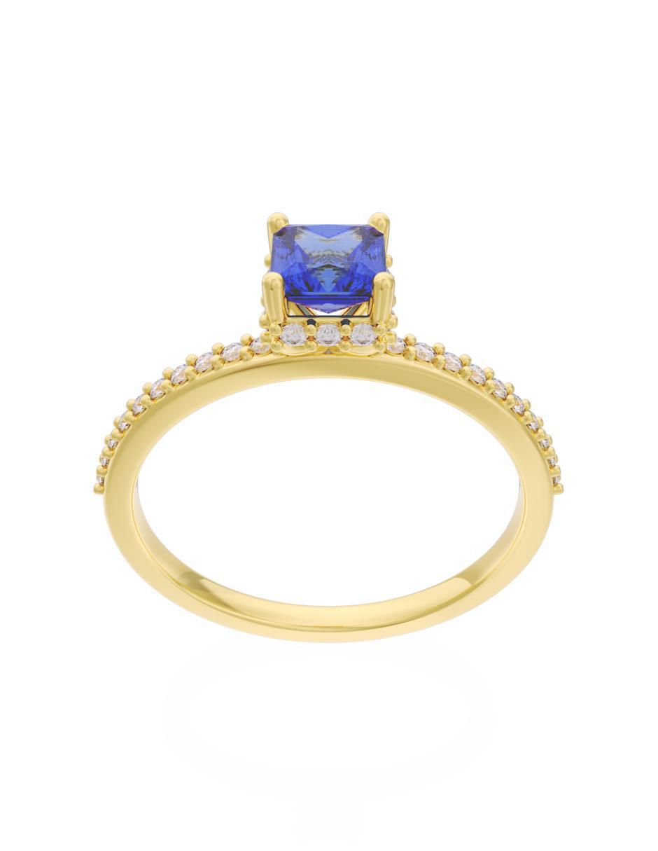 Anillo de compromiso de oro 10 k Eternidad 3