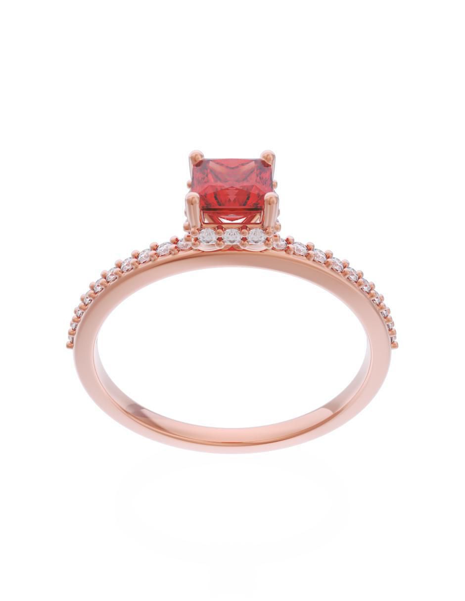 Anillo de compromiso de oro 10 k Eternidad 3