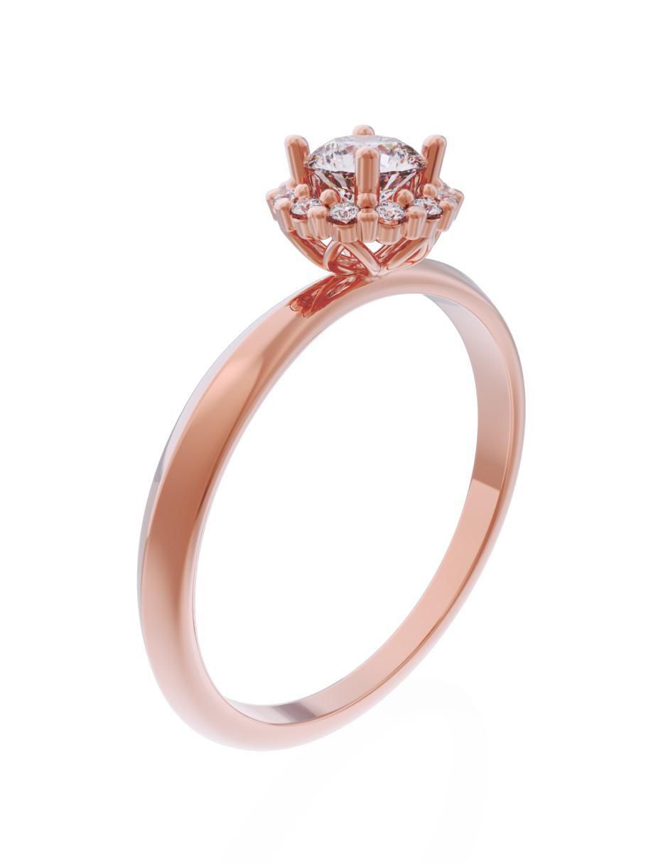 Anillo de compromiso de oro 10 k Eternidad 4