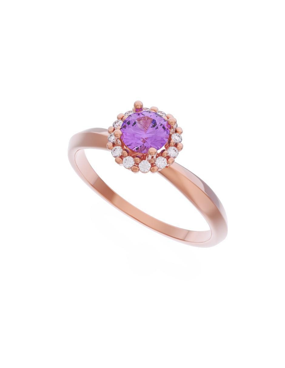 Anillo de compromiso de oro 10 k Eternidad 2
