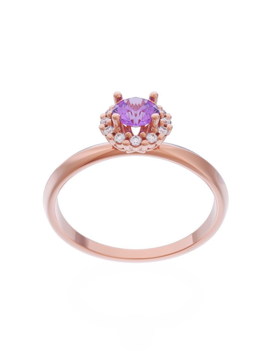 Anillo de compromiso de oro 10 k Eternidad 3