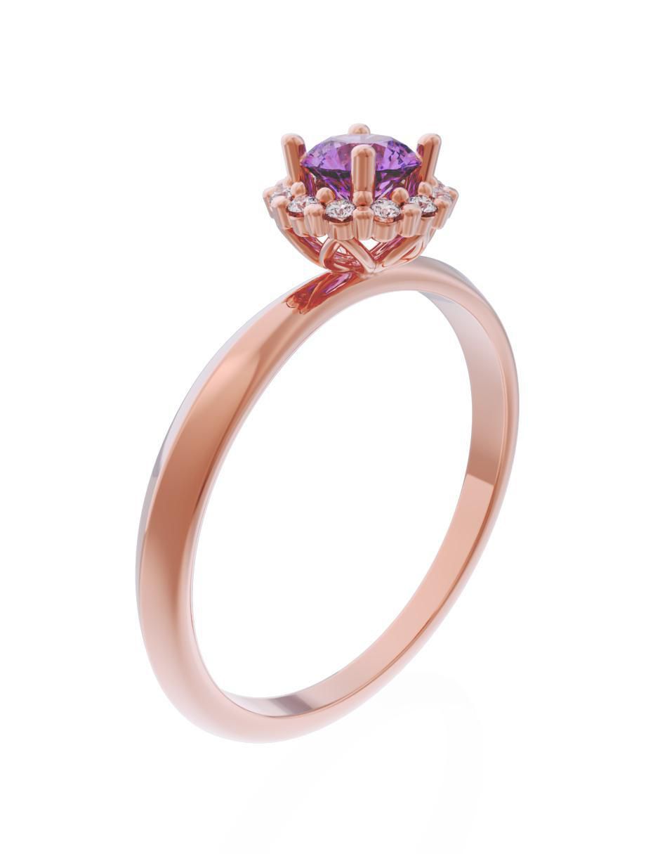 Anillo de compromiso de oro 10 k Eternidad 4
