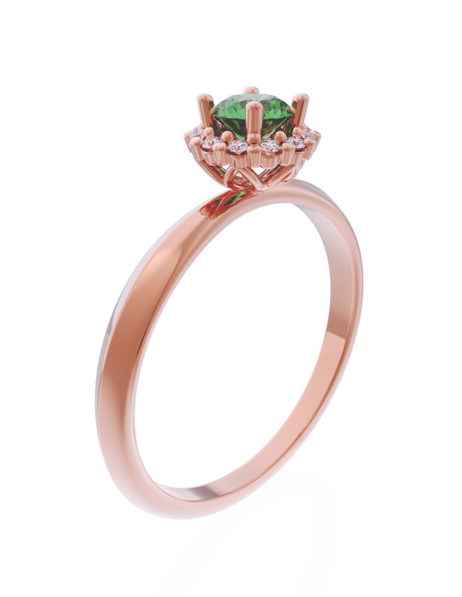 Anillo de compromiso de oro 10 k Eternidad 4