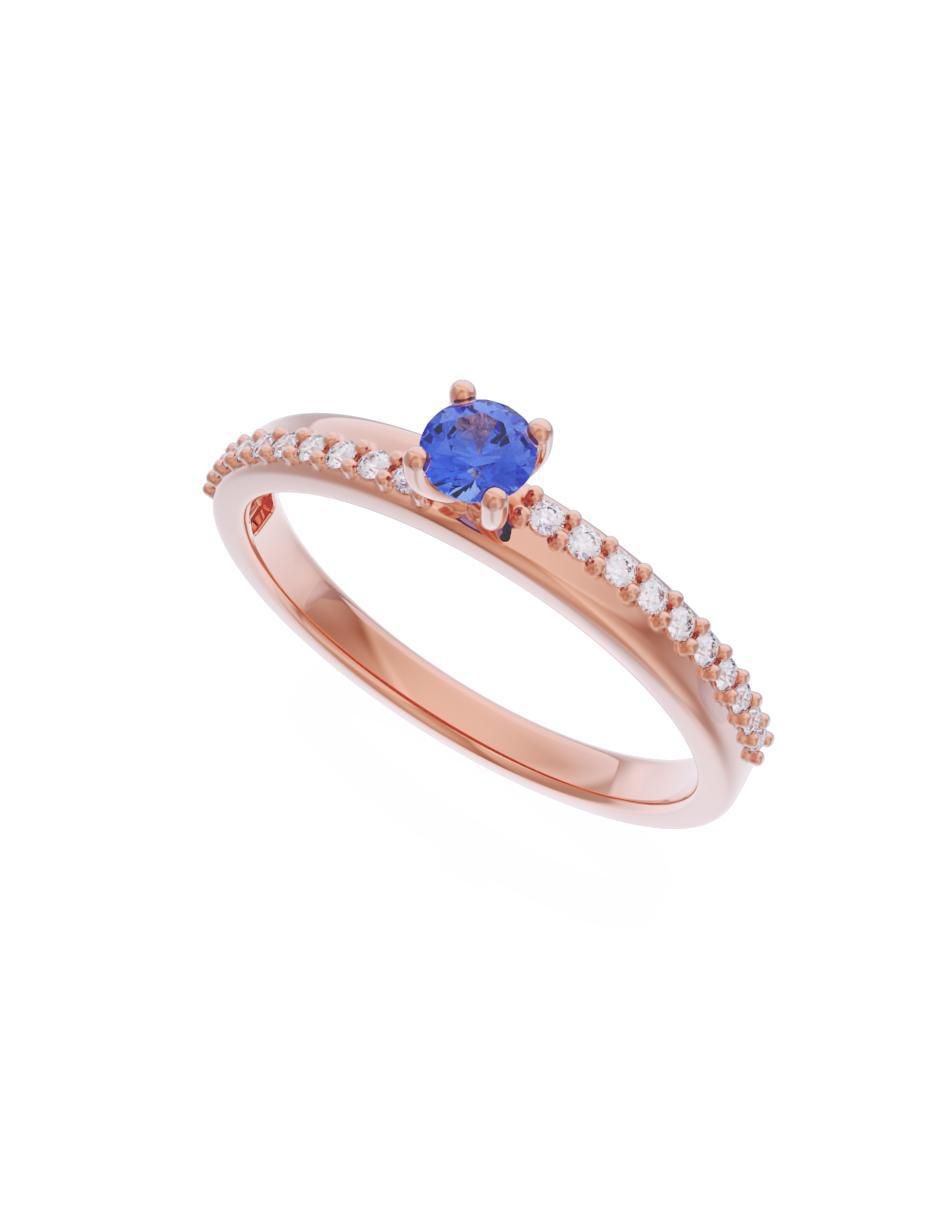 Anillo de compromiso de oro 10 k Eternidad 2