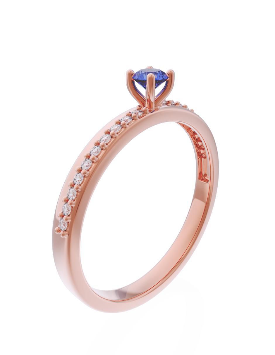 Anillo de compromiso de oro 10 k Eternidad 4