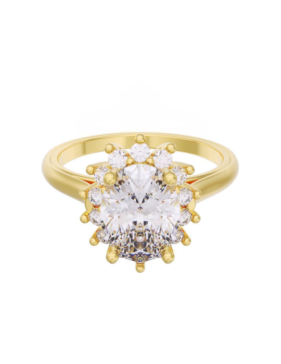 Anillo de compromiso de oro 10 k Eternidad