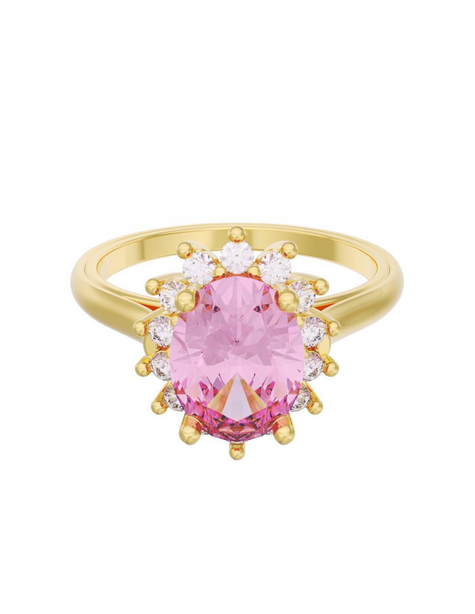 Anillo de compromiso de oro 10 k Eternidad