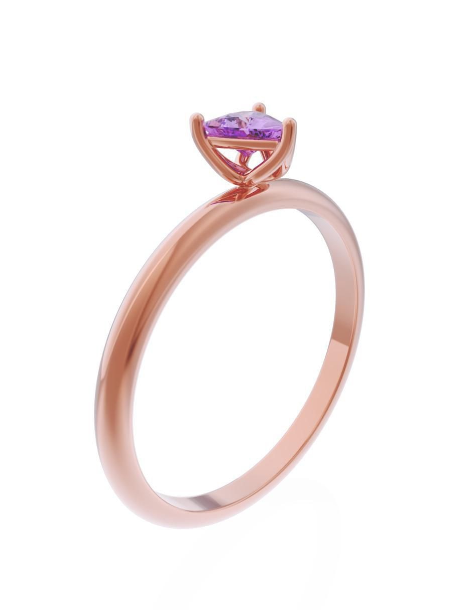 Anillo de compromiso de oro 10 k Eternidad 4