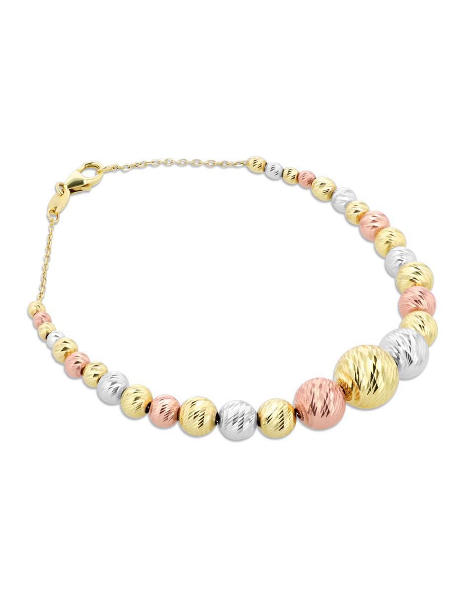 Pulsera de oro florentino 14 k con acabado brillante 2