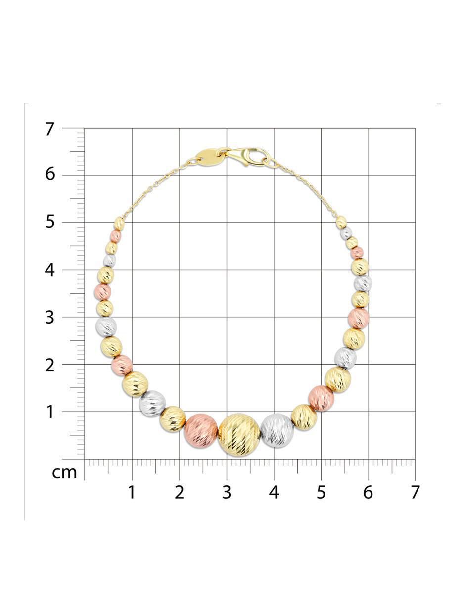 Pulsera de oro florentino 14 k con acabado brillante 5