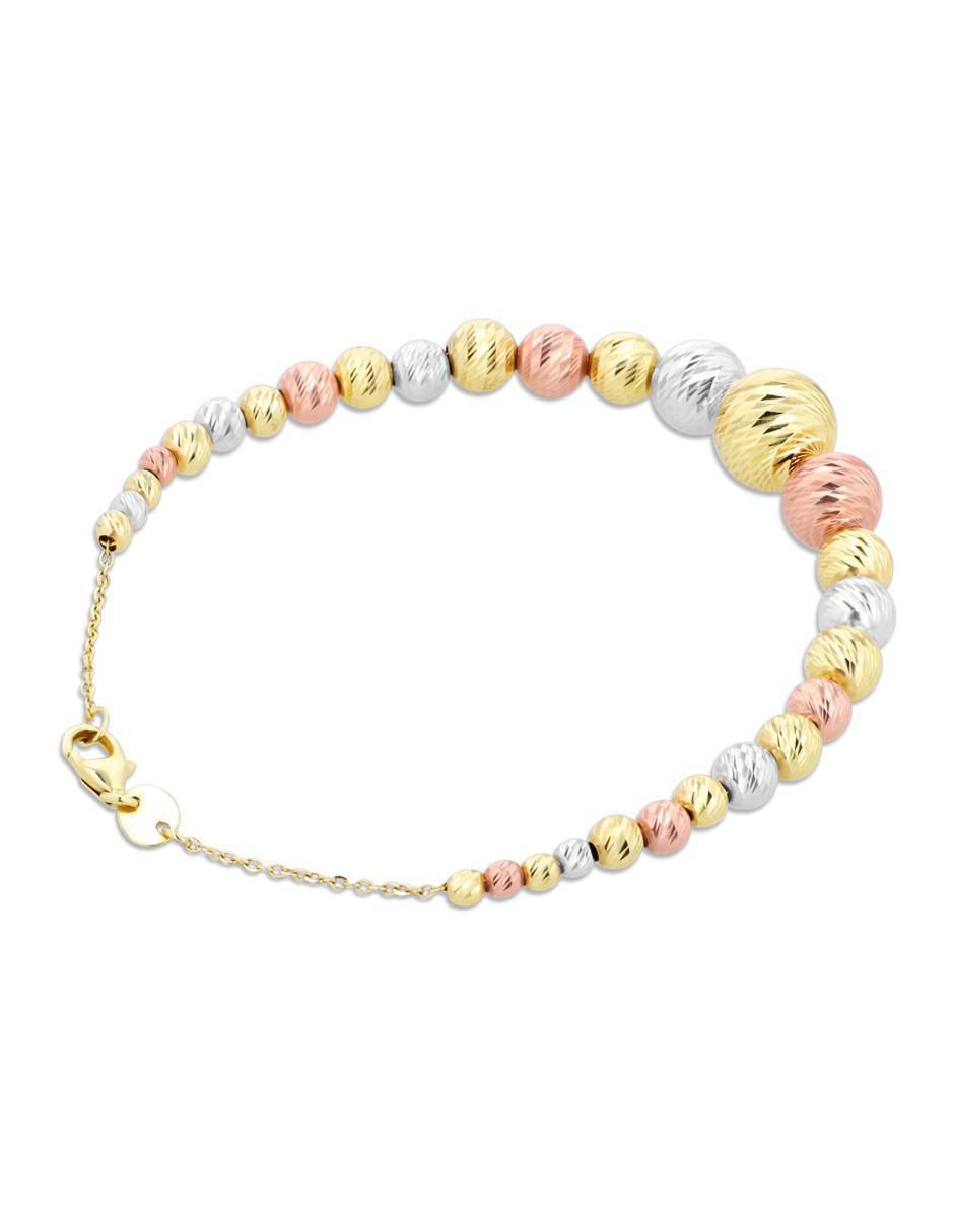 Pulsera de oro florentino 14 k con acabado brillante 3