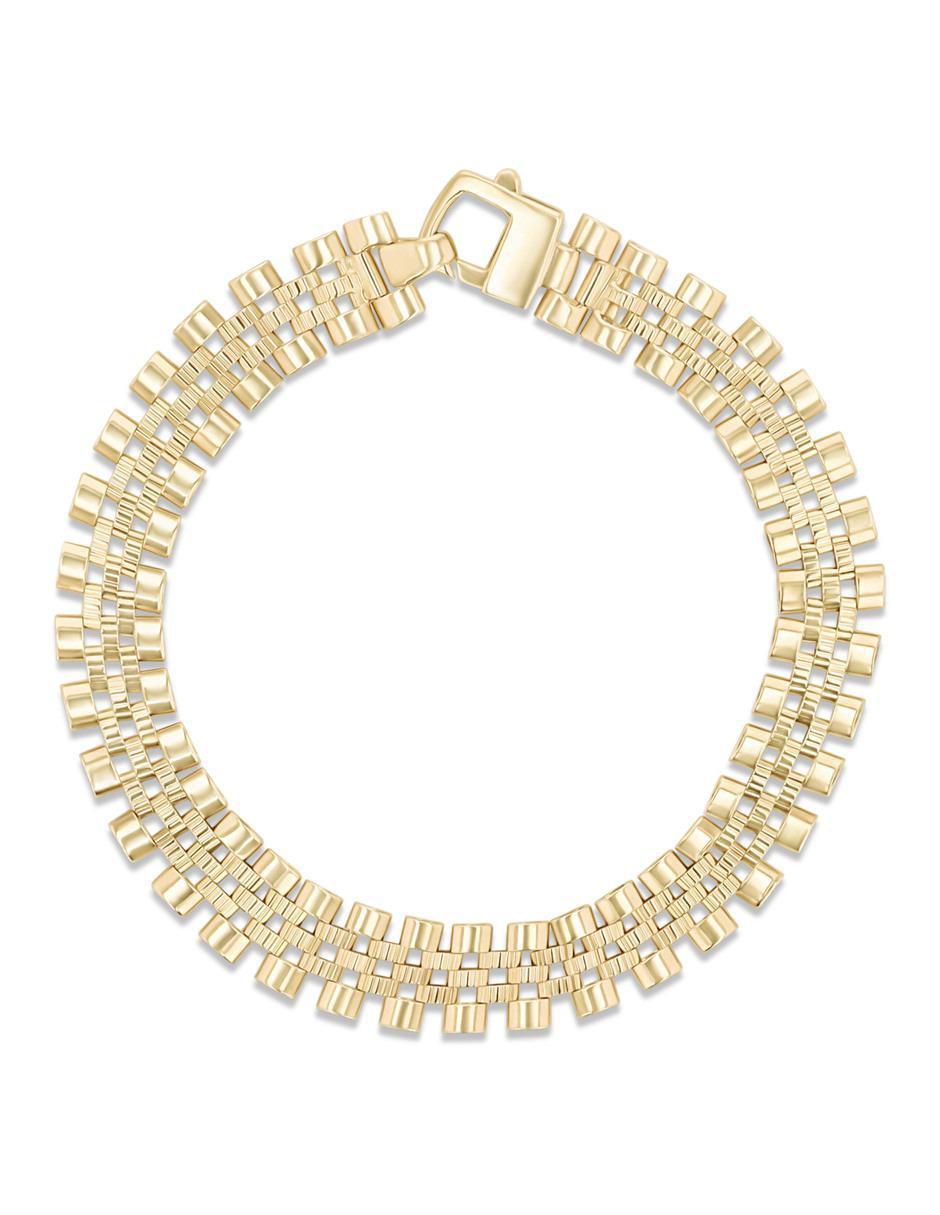 Pulsera de oro amarillo 14 k con acabado brillante