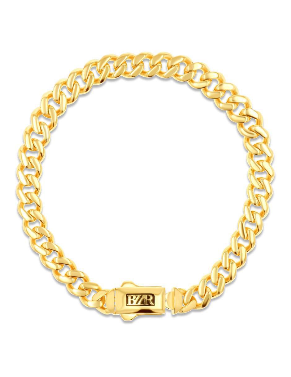 Pulsera de oro amarillo 14 k con acabado brillante