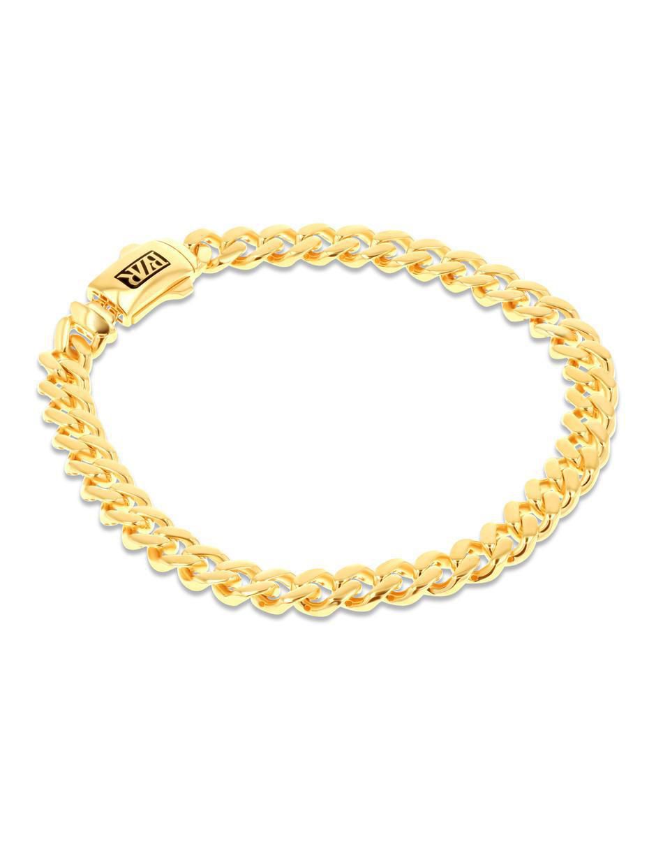 Pulsera de oro amarillo 14 k con acabado brillante 3
