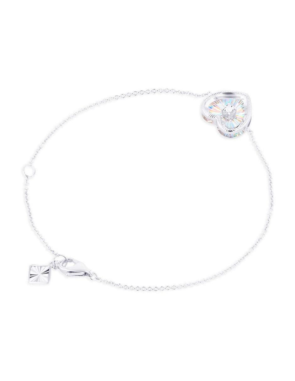 Pulsera de oro blanco con diamante 14 k con acabado brillante 3