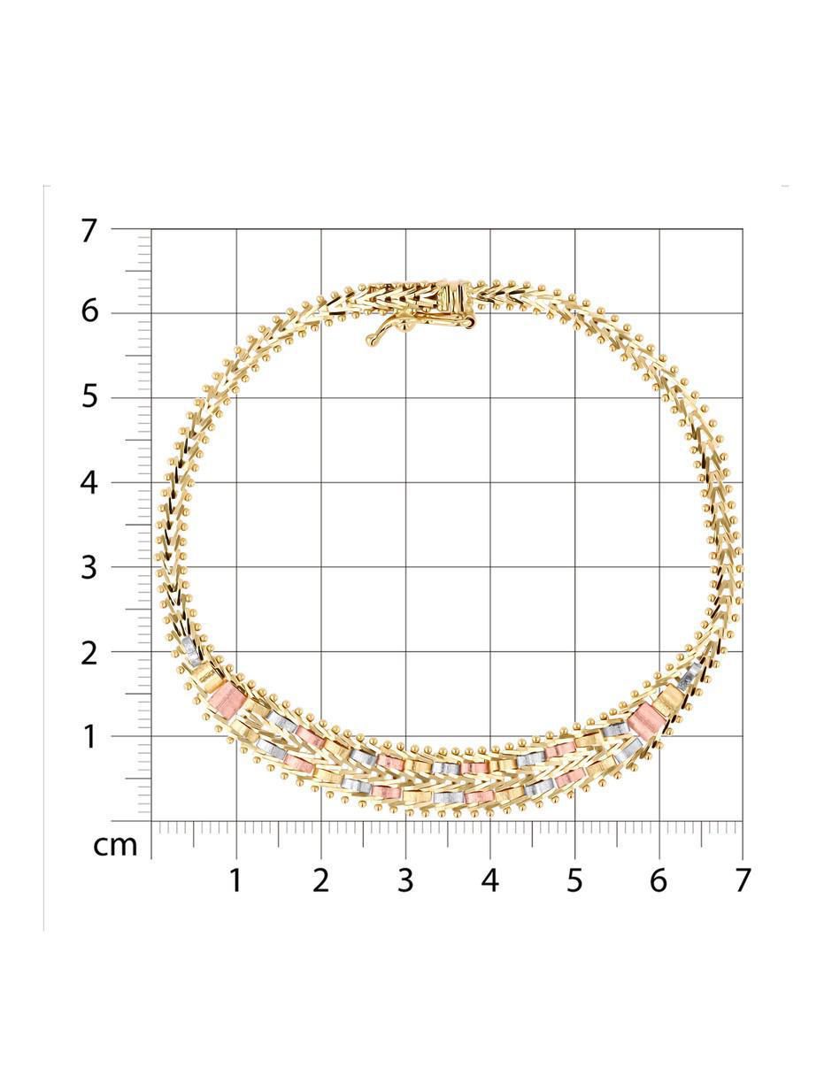 Pulsera de oro florentino 14 k con acabado brillante 5