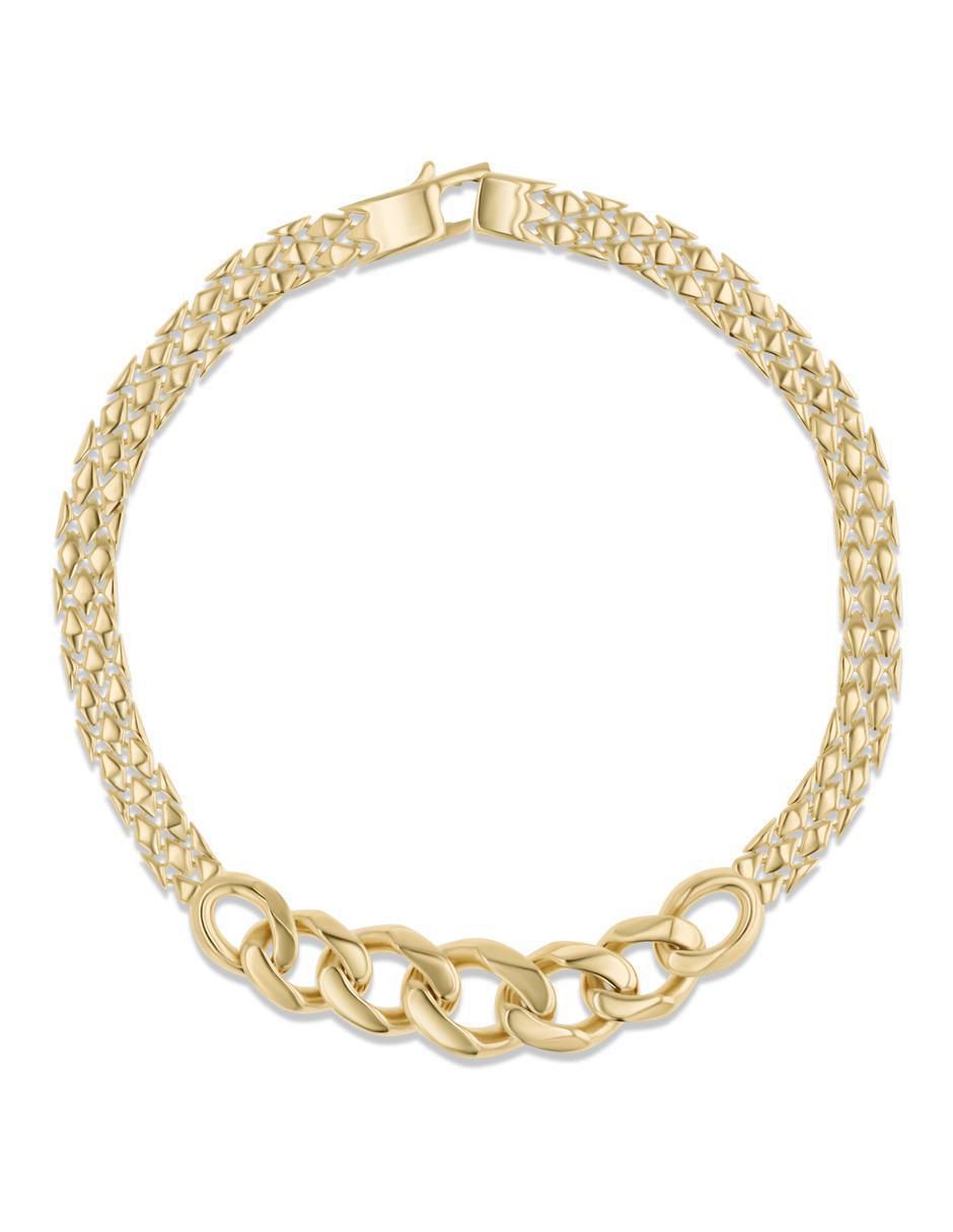 Pulsera de oro amarillo 14 k con acabado brillante