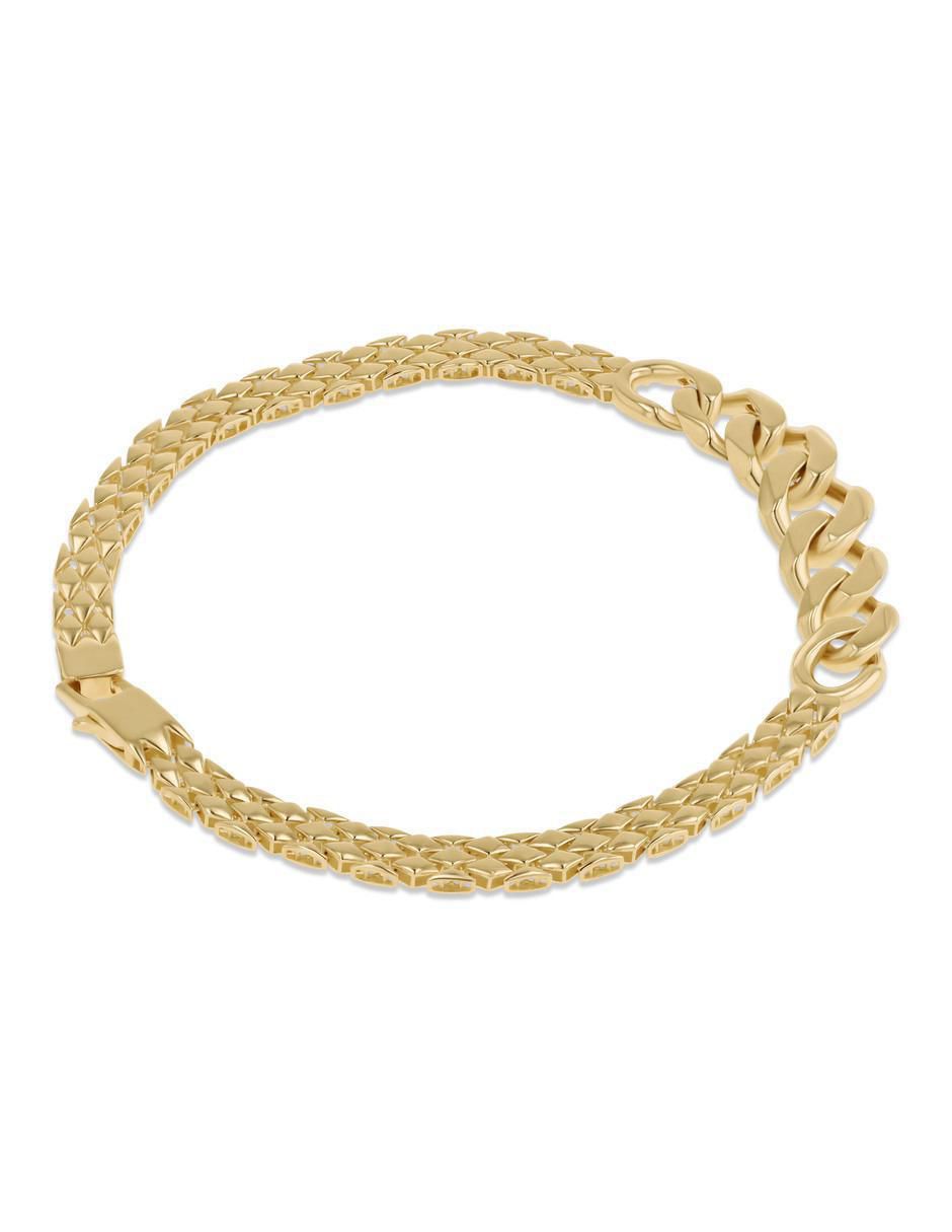 Pulsera de oro amarillo 14 k con acabado brillante 3