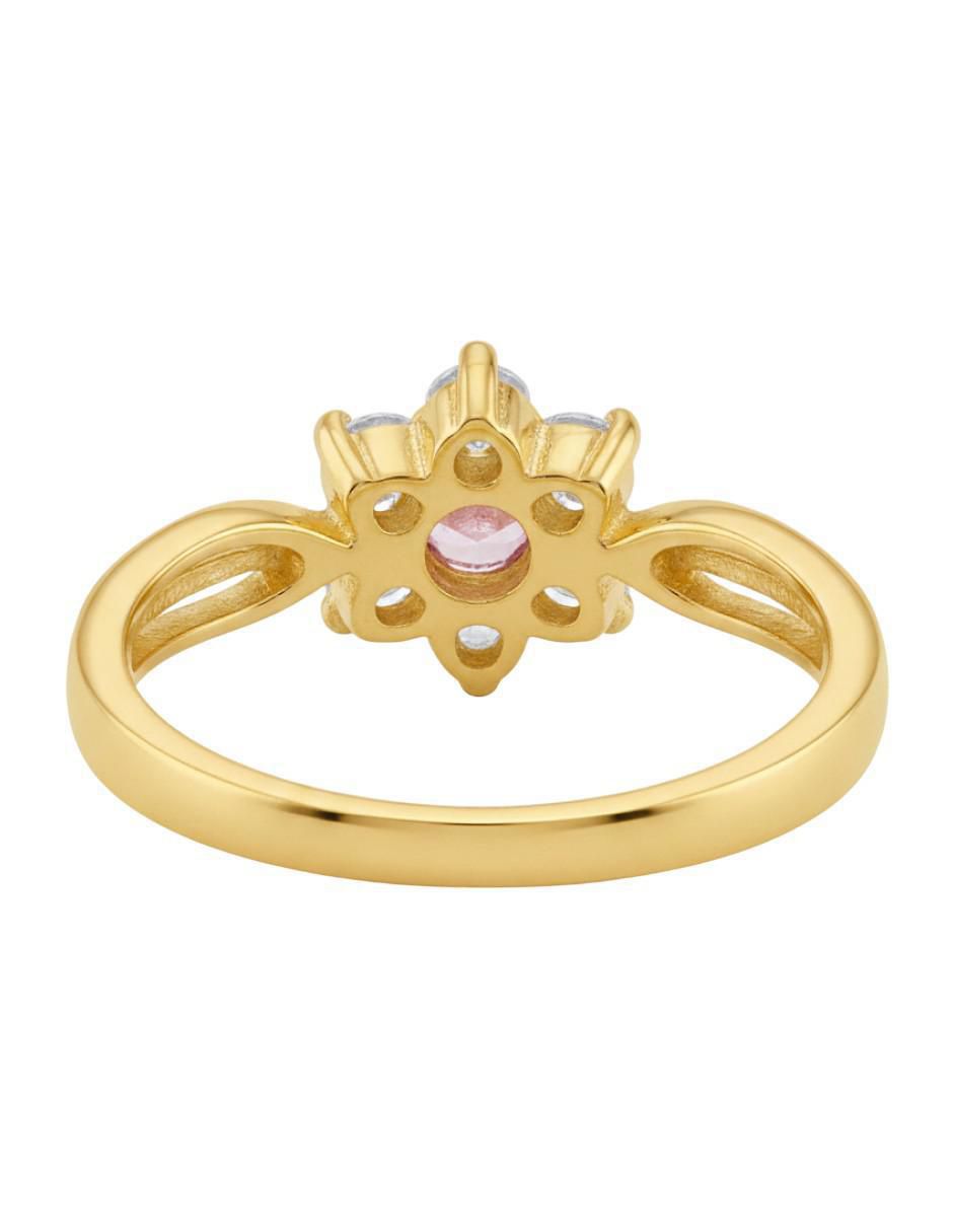 Anillo de flor 10 k de oro zirconia brillante 3