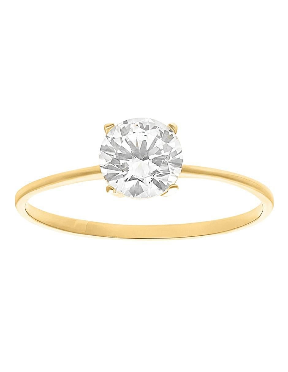 Anillo circular 10 k de oro zirconia brillante 2