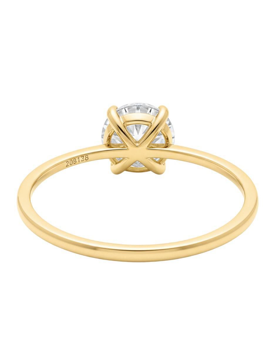 Anillo circular 10 k de oro zirconia brillante 3