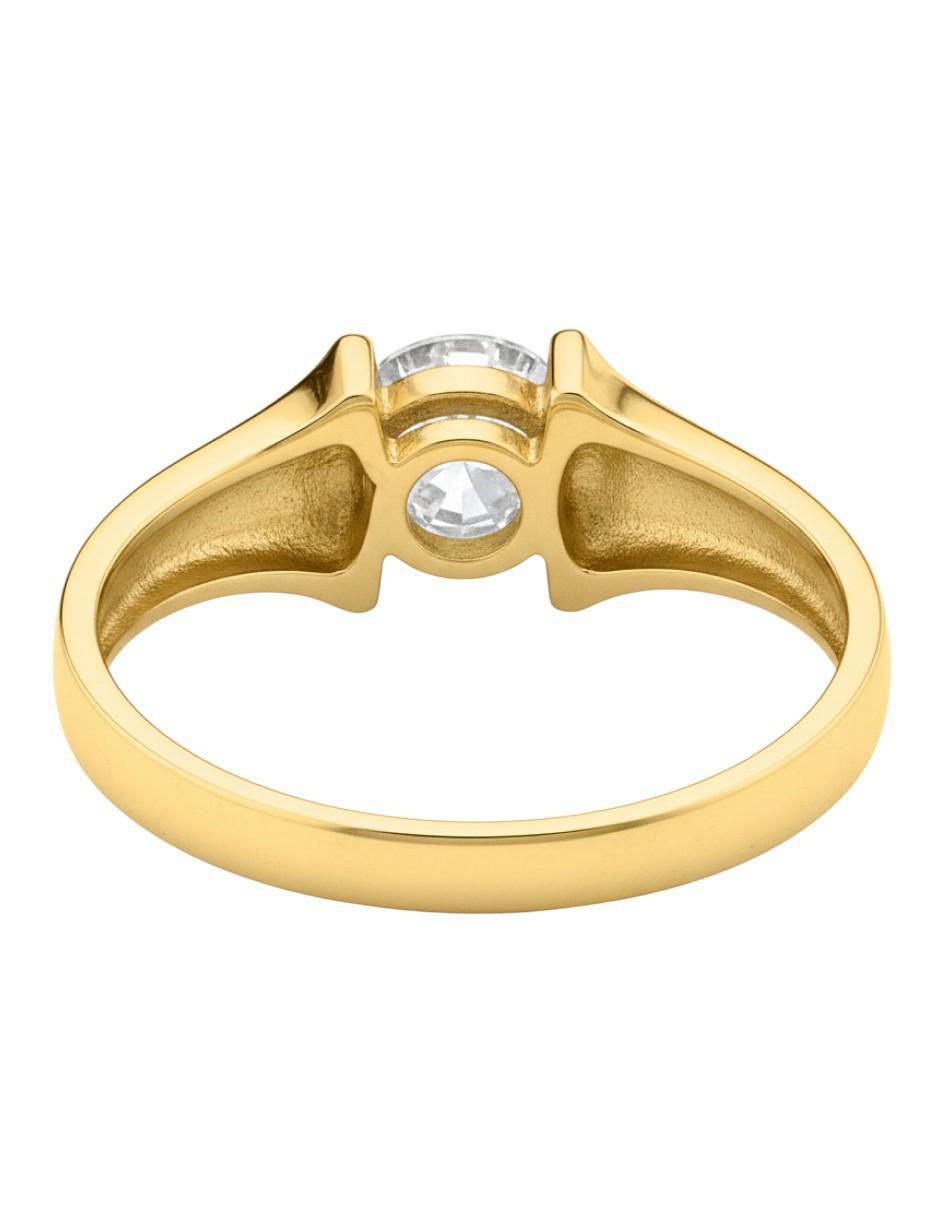 Anillo circular 10 k de oro zirconia brillante 3