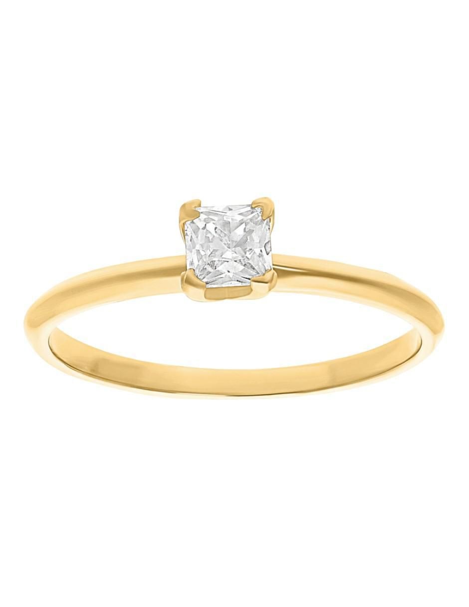 Anillo circular 10 k de oro zirconia brillante 2
