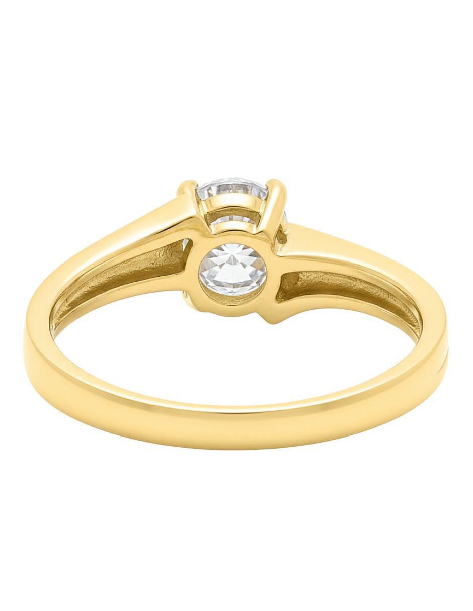 Anillo circular 10 k de oro zirconia brillante 3
