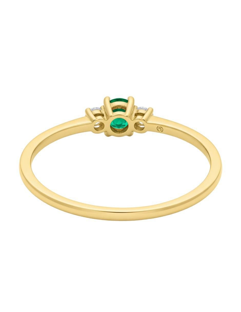 Anillo circular 10 k de oro zirconia brillante 3