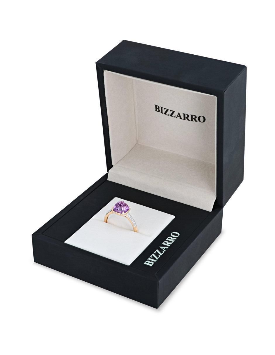 Anillo 14 k de oro rosa amatista y diamante brillante 5