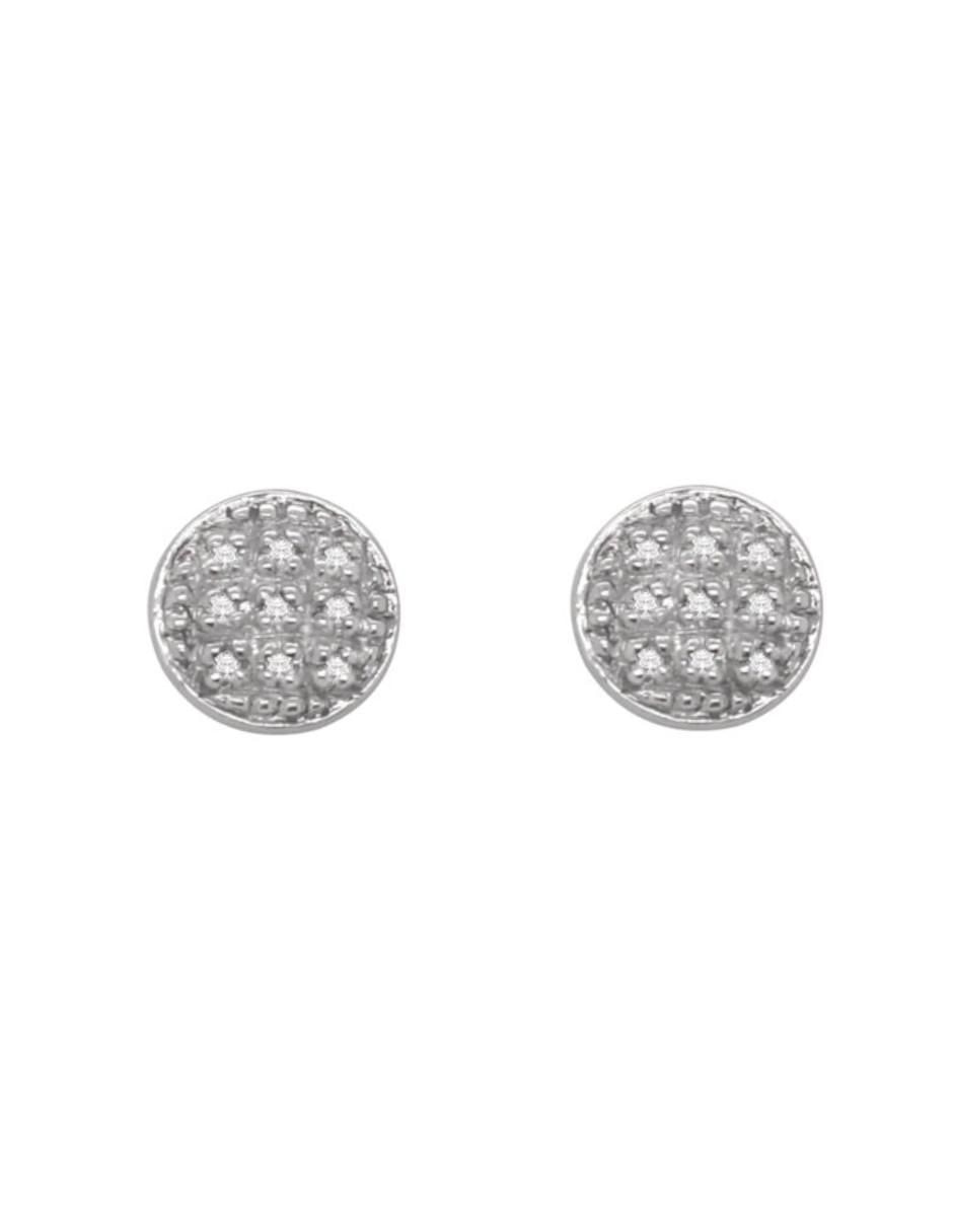 Aretes Dash de oro blanco 14 K con acabado brillante diamante