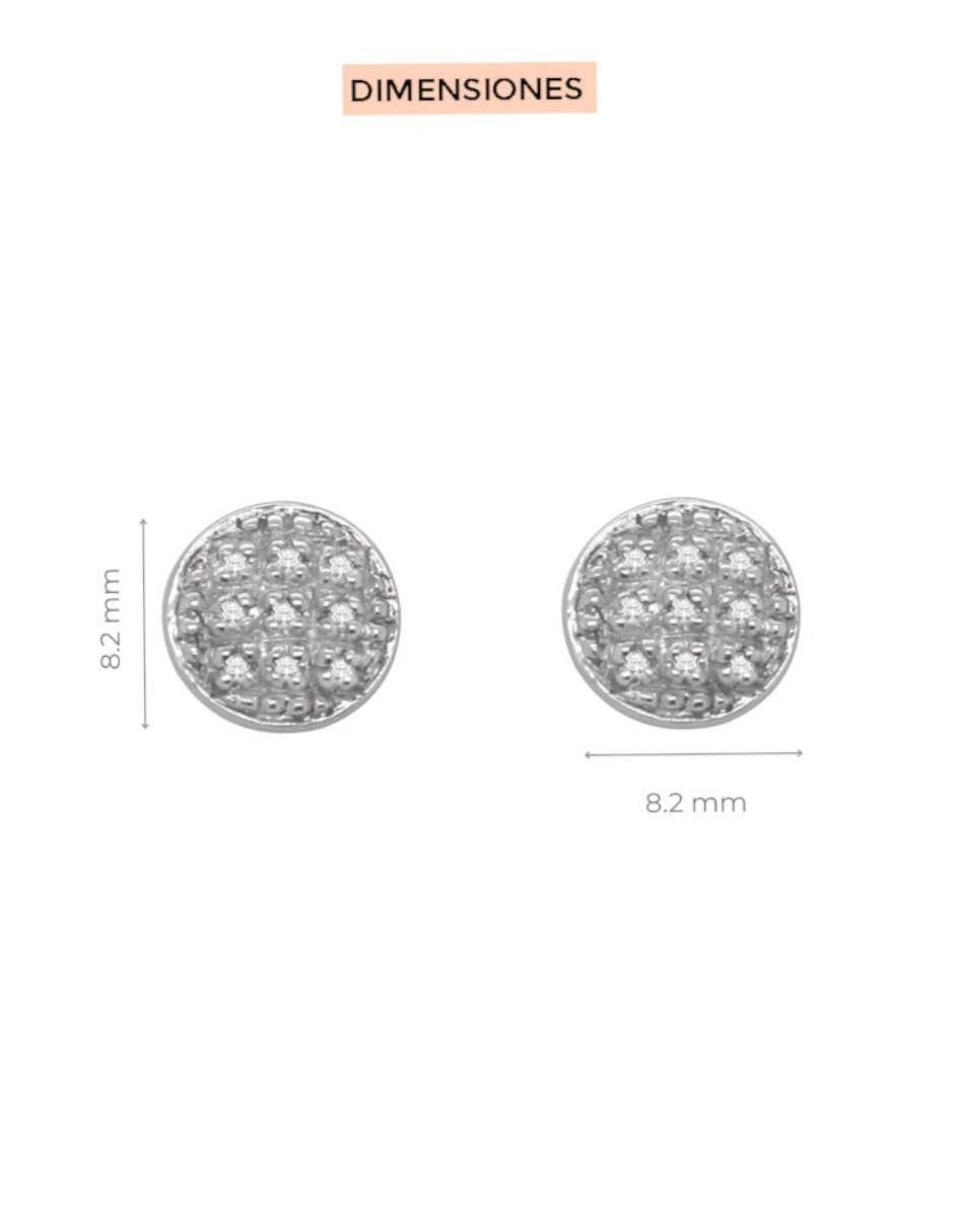 Aretes Dash de oro blanco 14 K con acabado brillante diamante 3