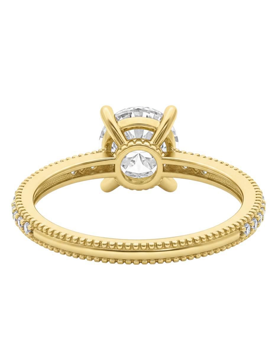 Anillo circular 10 k de oro zirconia brillante 3