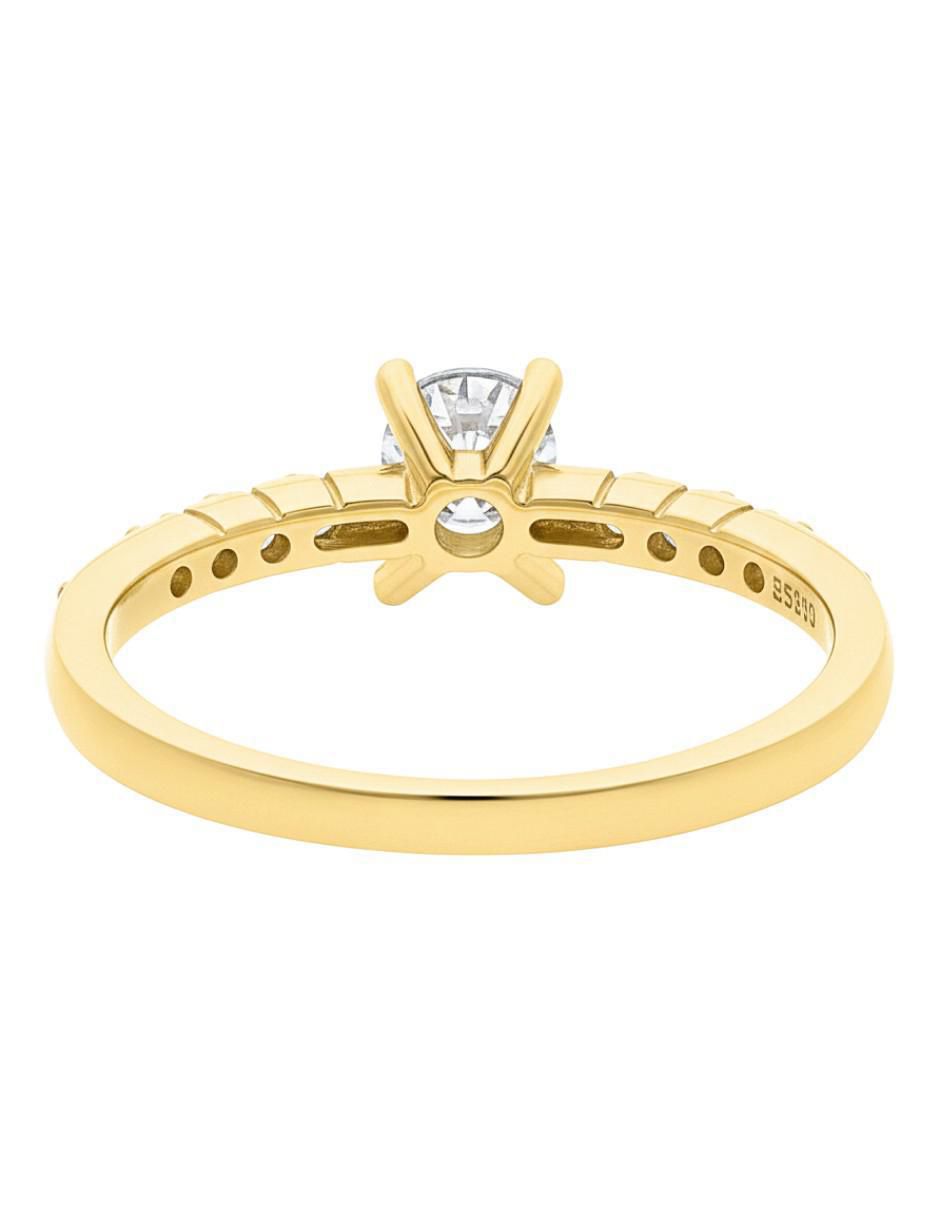Anillo circular 10 k de oro zirconia brillante 3