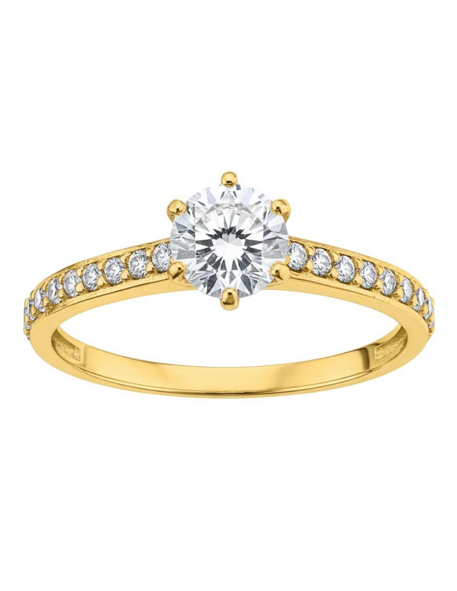 Anillo circular 10 k de oro zirconia brillante 2