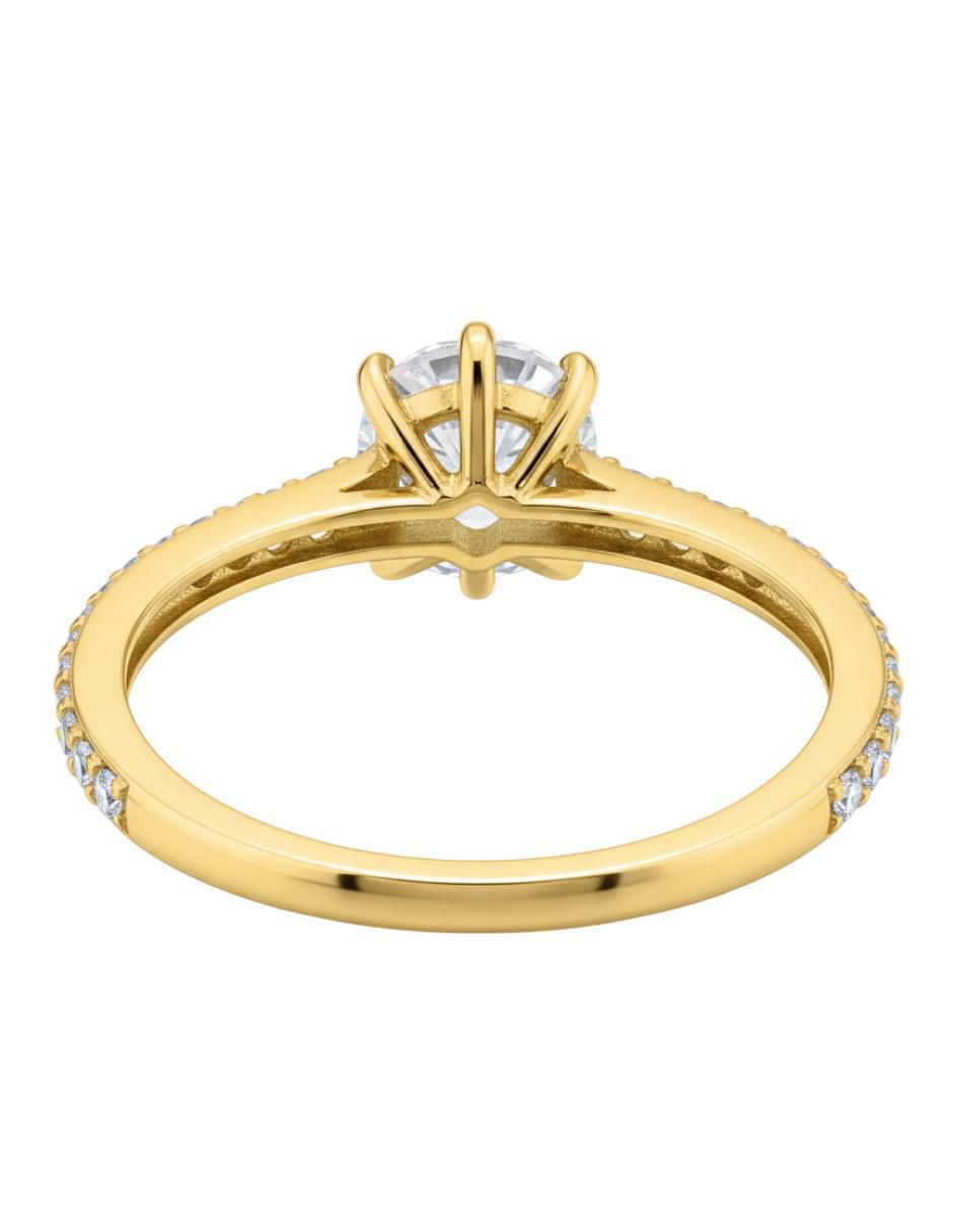 Anillo circular 10 k de oro zirconia brillante 3