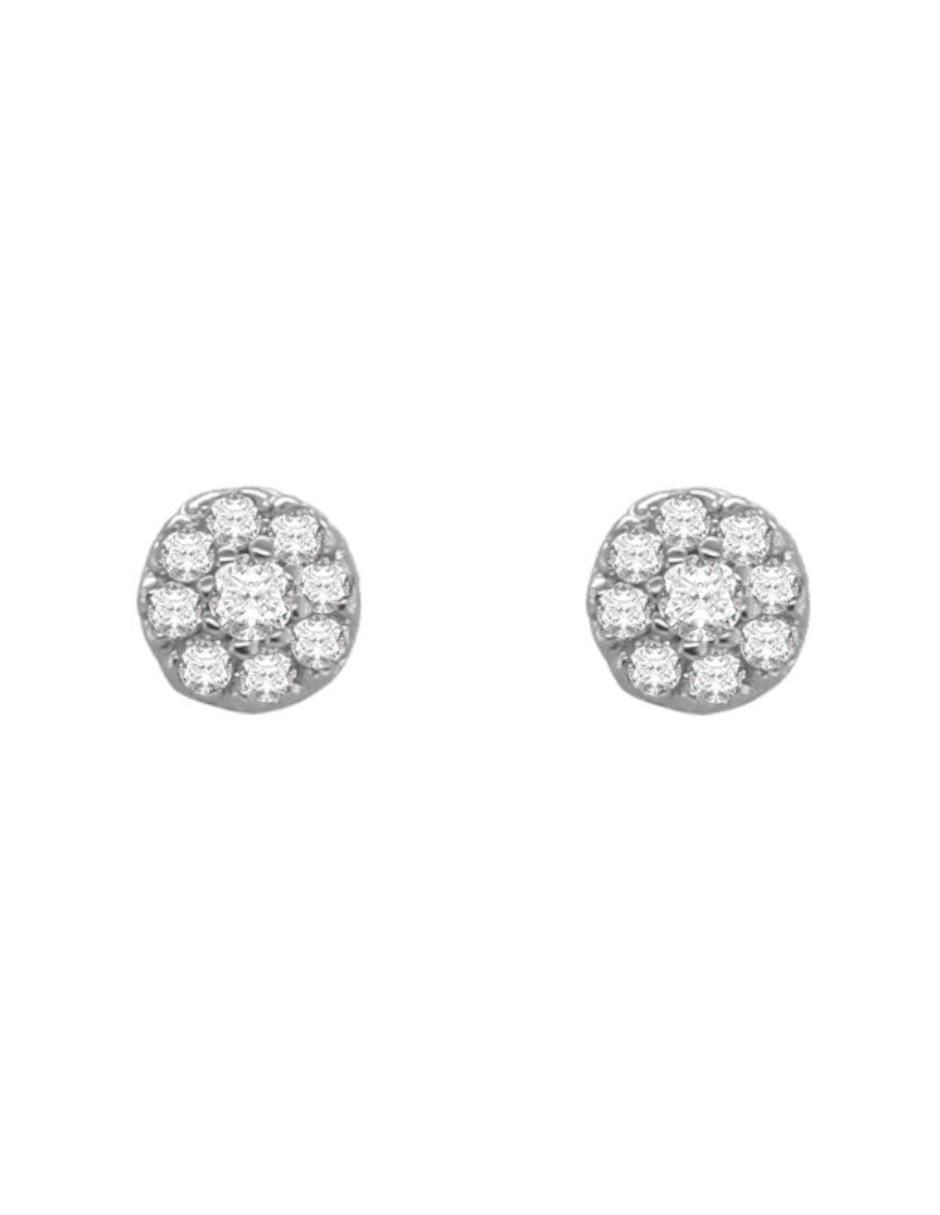 Aretes Alethia de oro 14 K con acabado brillante diamante Aretes Alethia de oro 14 K con acabado brillante diamante