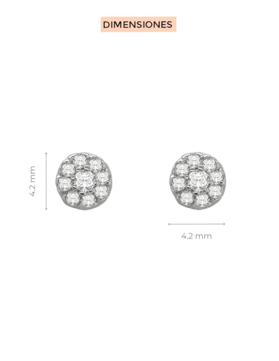 Aretes Alethia de oro 14 K con acabado brillante diamante 3
