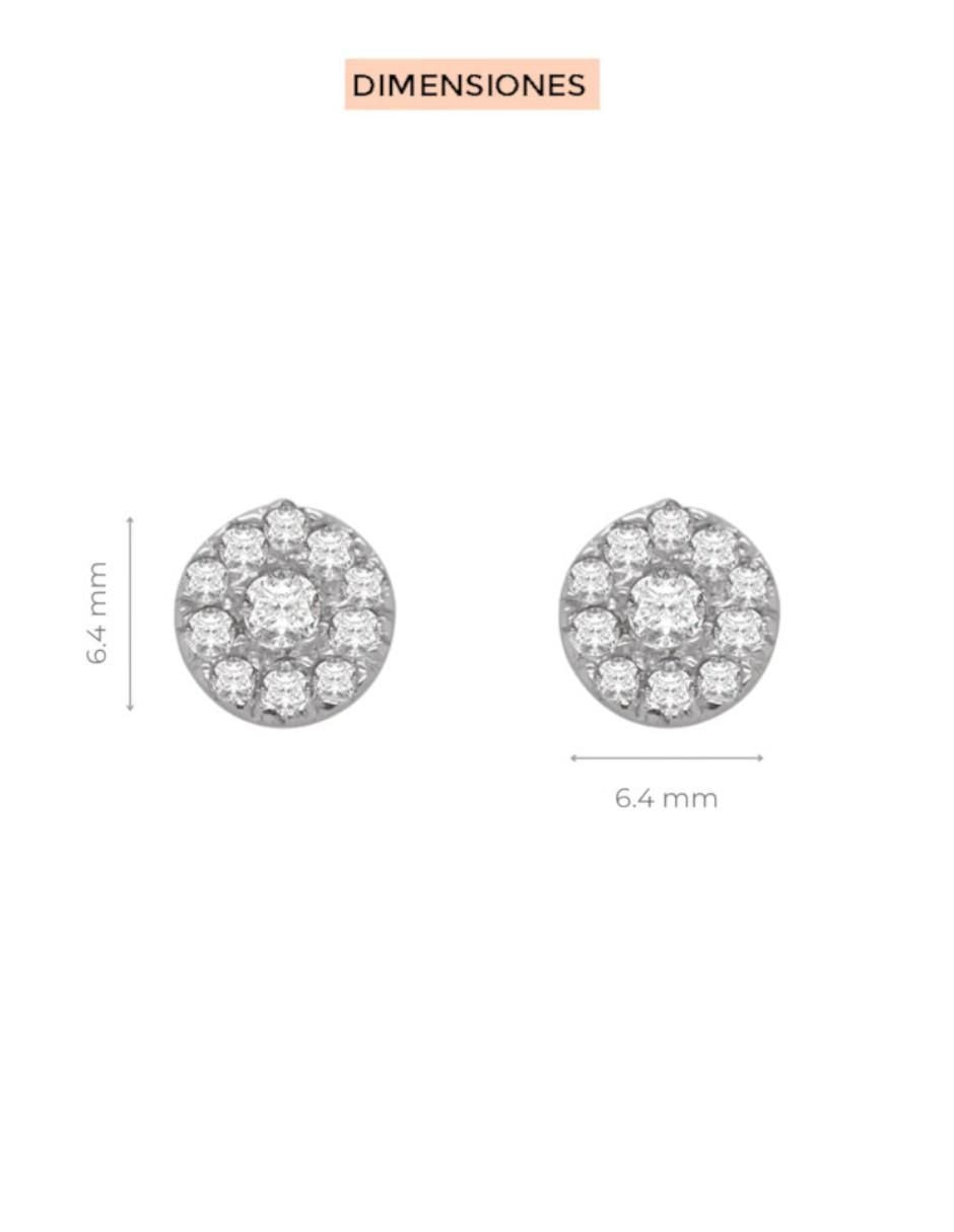 Aretes Melisandre de oro 14 K con acabado brillante diamante 3