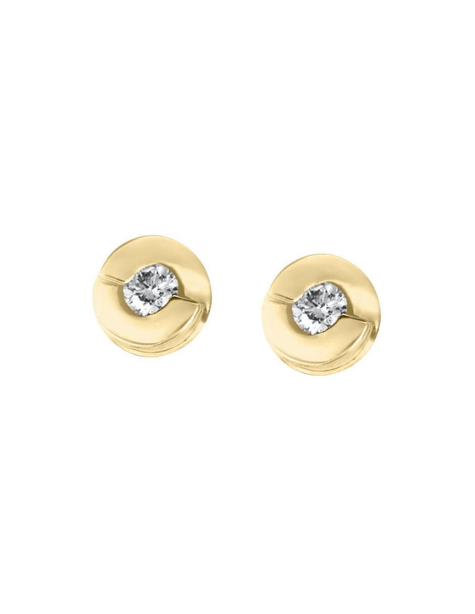 Aretes Nuvole de oro 14 K con acabado brillante diamante Aretes Nuvole de oro 14 K con acabado brillante diamante