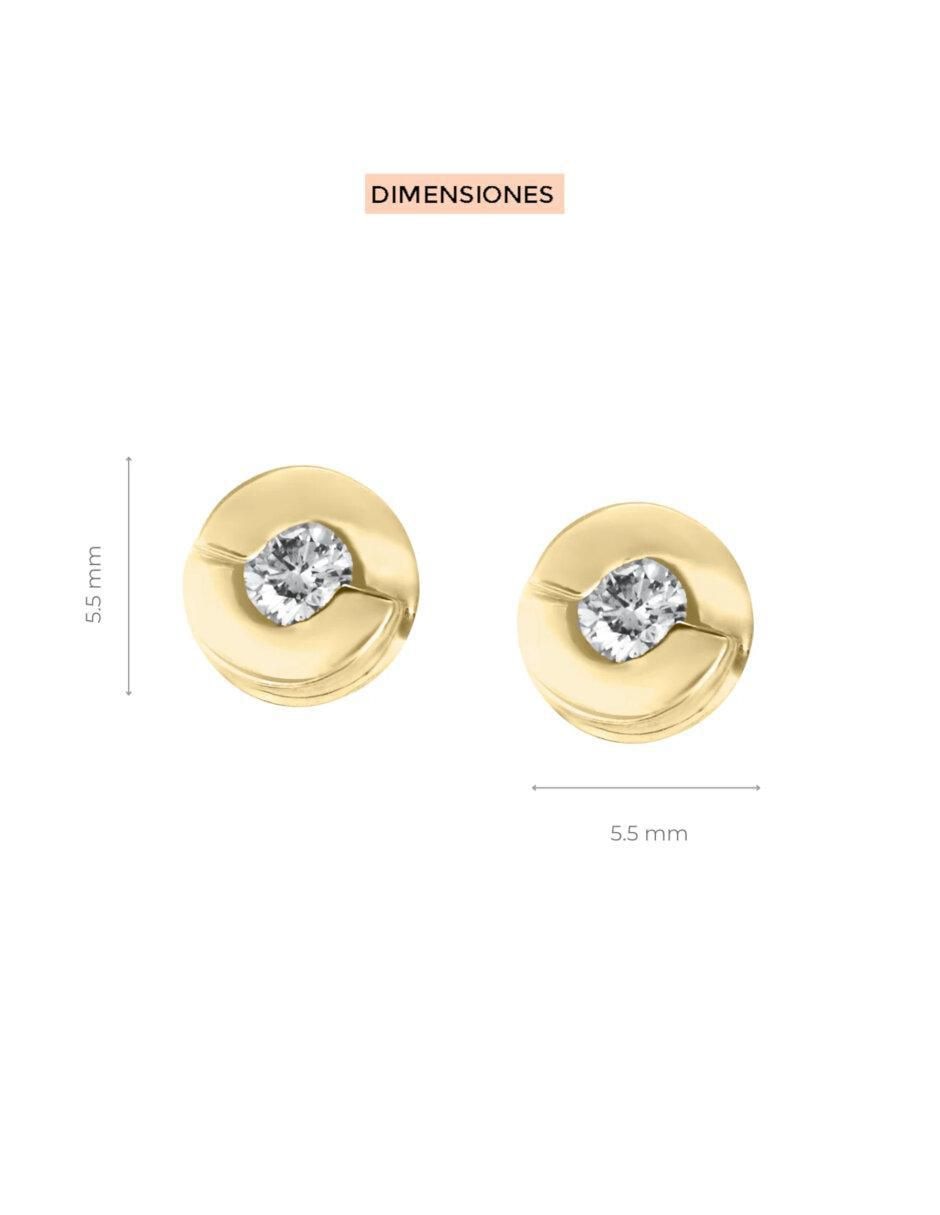 Aretes Nuvole de oro 14 K con acabado brillante diamante 3