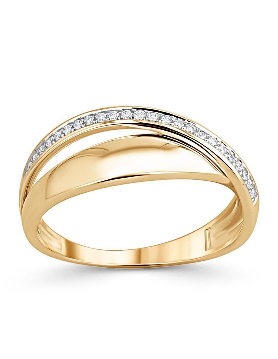 Anillo 14 k de oro amarillo diamante brillante Anillo 14 k de oro amarillo diamante brillante