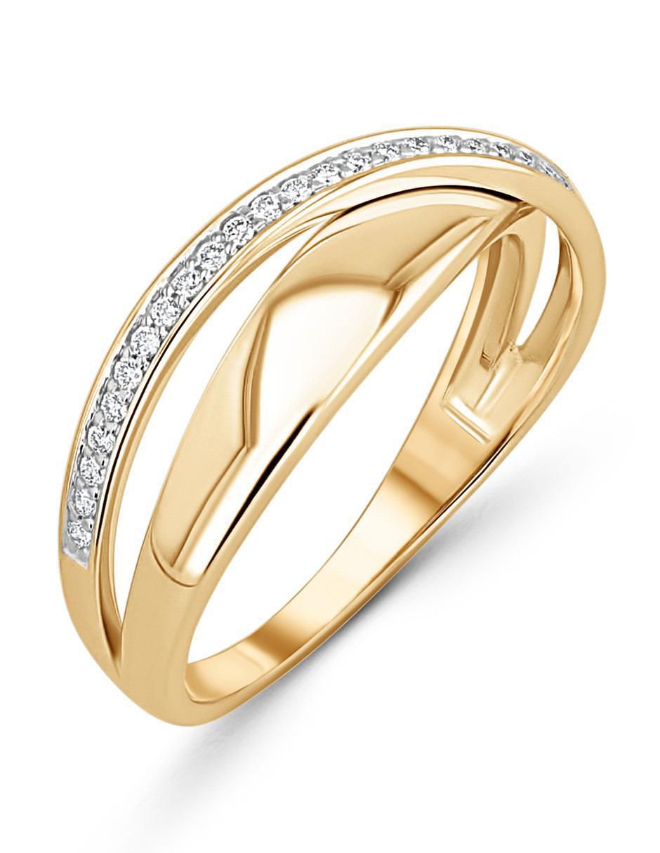 Anillo 14 k de oro amarillo diamante brillante 3