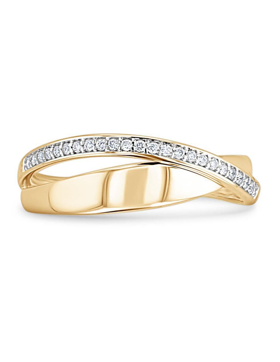 Anillo 14 k de oro amarillo diamante brillante 4