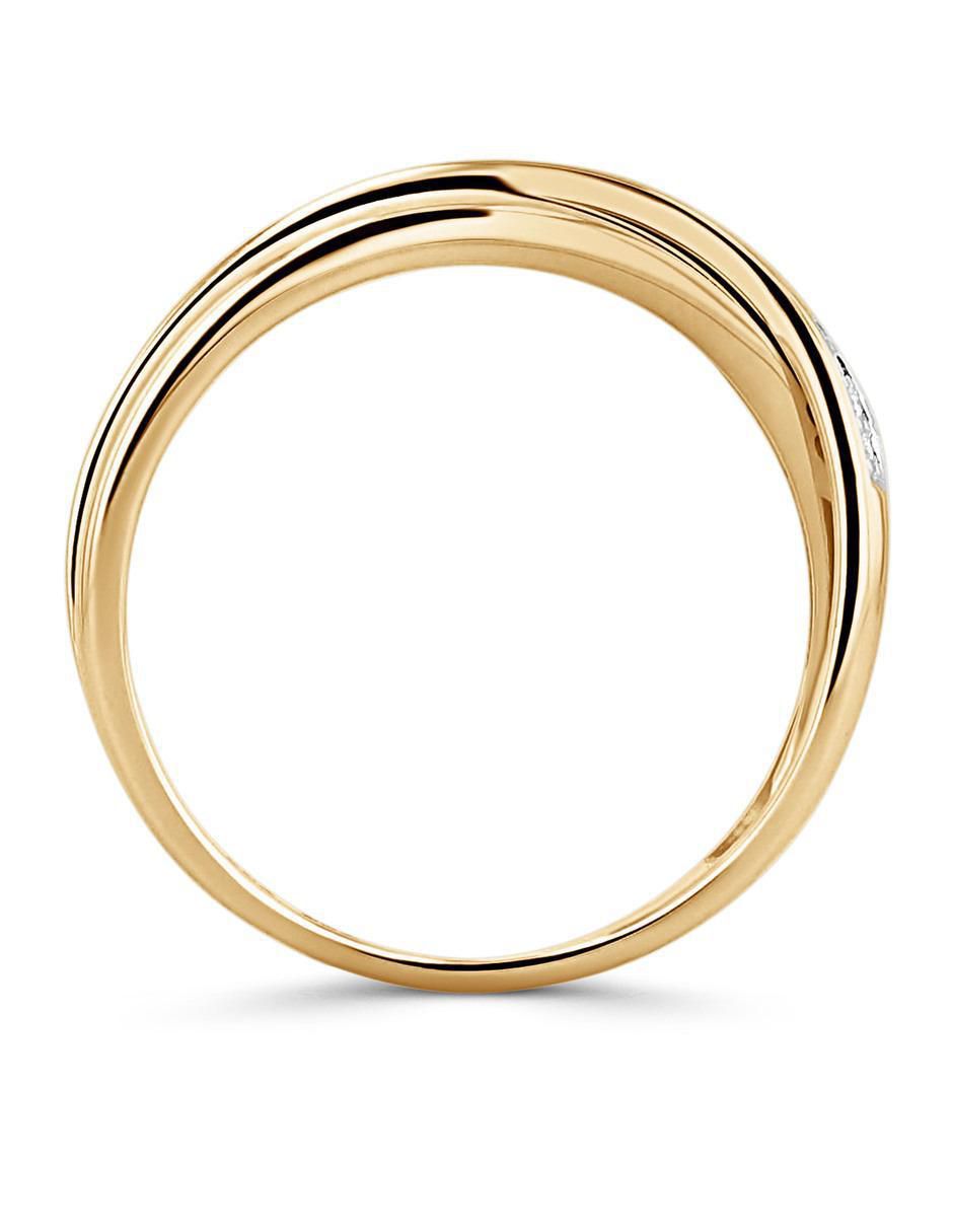Anillo 14 k de oro amarillo diamante brillante 5