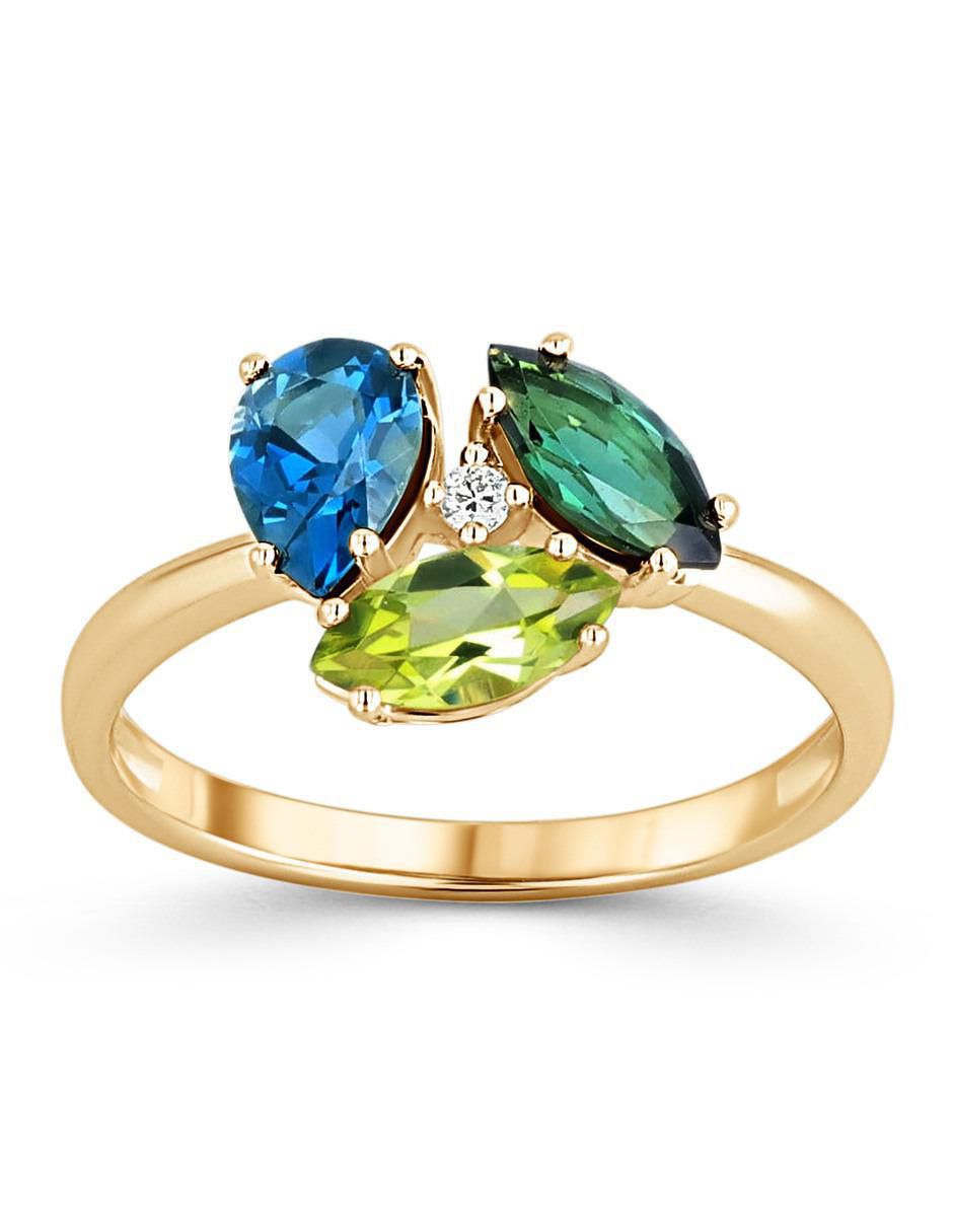 Anillo 14 k de oro amarillo diamante brillante 1