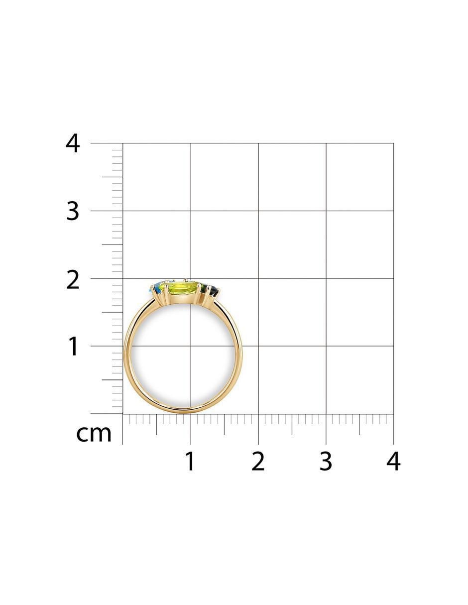 Anillo 14 k de oro amarillo diamante brillante