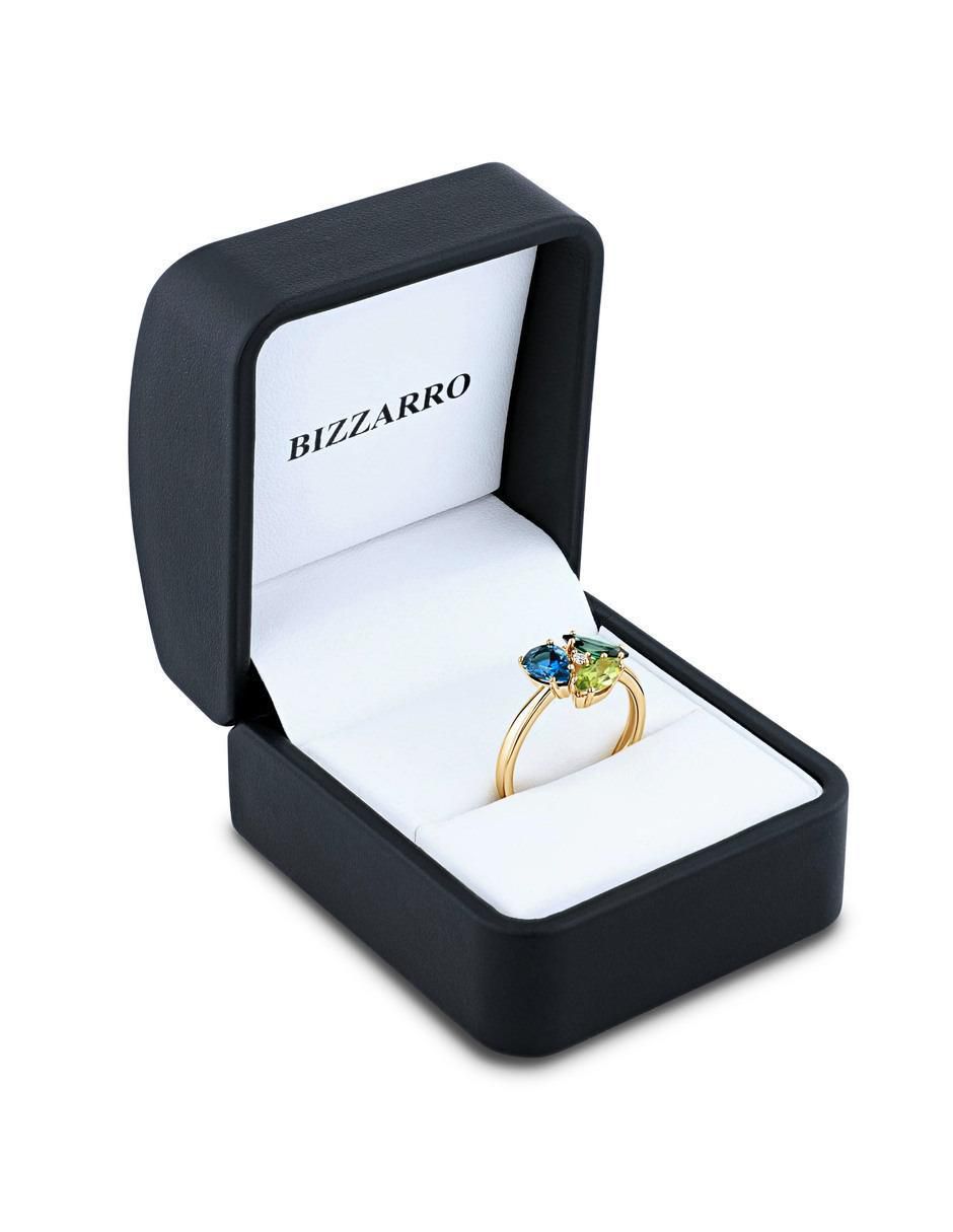 Anillo 14 k de oro amarillo diamante brillante 6